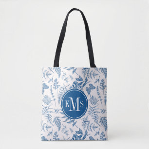 Blauer Garten Schmetterling und Blumengarten Muste Tasche