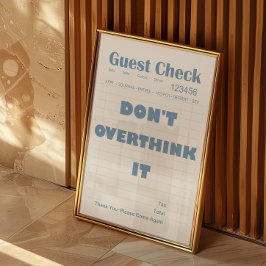 Blauer Gastcheck-Zitat Minimalistischer Poster