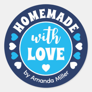 Blauer Geburtstag mit Liebe Vatertag backen Runder Aufkleber