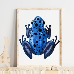 Blauer gefleckter Frosch Digitaldruck   Frosch Wan Poster