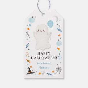 Blauer Geist Halloween-Leckerei Geschenkanhänger