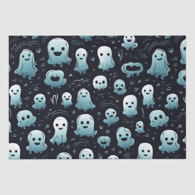 Blauer Geist Niedlich Modernes Adventure Black Hal Seidenpapier (Vorderseite)