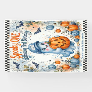 Blauer Geist Spooky ONE Vertikales Banner 2,5x4 - 