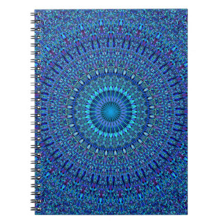 Blauer geistiger Blumen-GartenMandala Notizblock