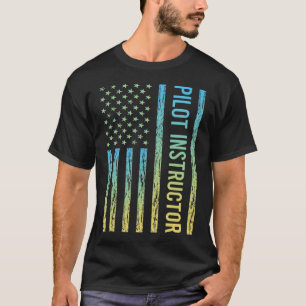 Blauer Gelber Fluglehrer T-Shirt