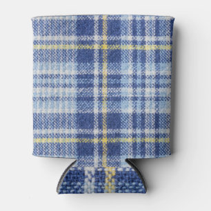 Blauer Gelber Tartan: Modische Karierte Dosenkühler