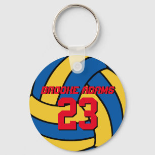 Blauer Gelber Volleyball-Schlüsselanhänger Schlüsselanhänger