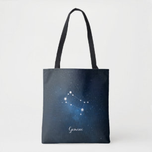 Blauer Gemini Zodiac Sign Constellation Tasche