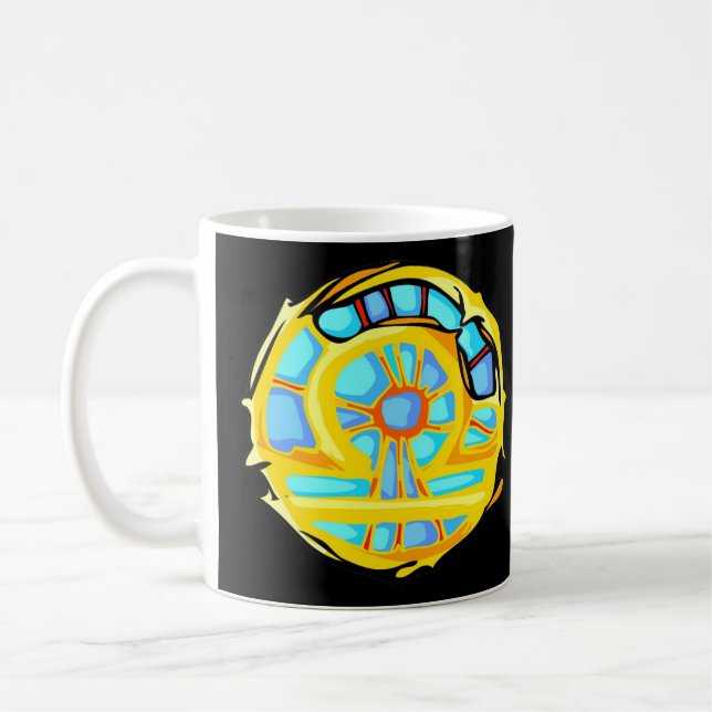 Blauer Gemstone farbiges Libra-Symbol Kaffeetasse (Links)