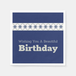 Blauer Gemusterter Akzent Serviette