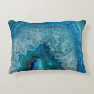 Blauer Geode Felsen-Mineralachat-Kristall-Bild Zierkissen