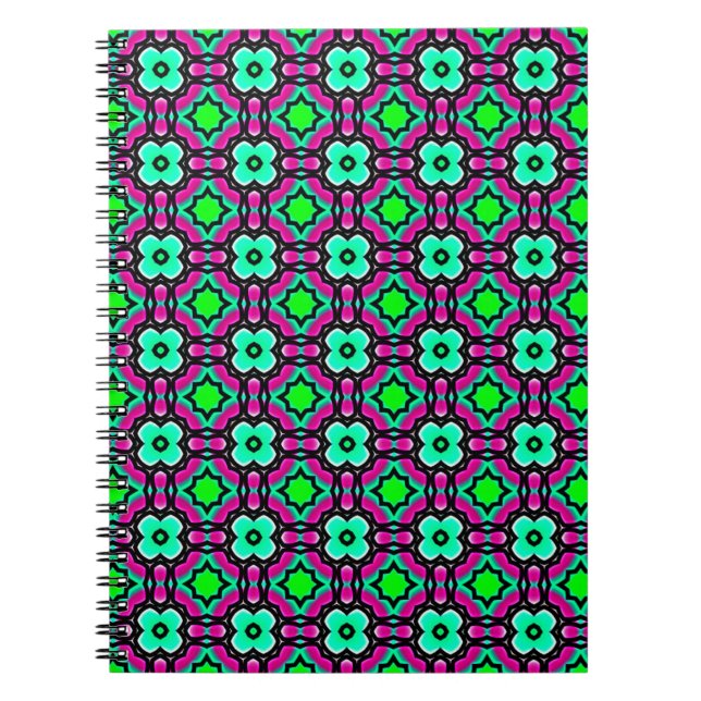 Blauer geometrisch gemalt, nahtlos gemustert, notizblock (Vorderseite)