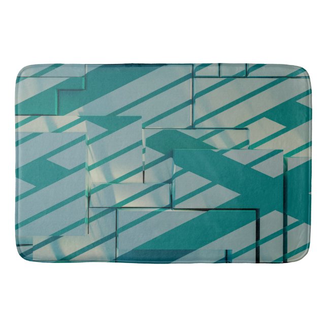 Blauer geometrischer Bademantel Badematte (Vorderseite)