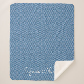Blauer geometrischer personalisierter Name Sherpadecke