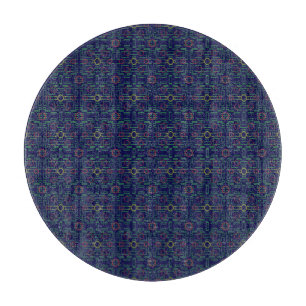 Blauer geometrischer Yellow Ovals Cutting Board Schneidebrett