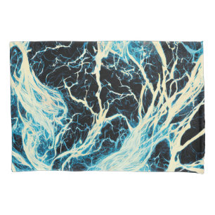 Blauer Gewitter-Blitz-Muster Kissenbezug