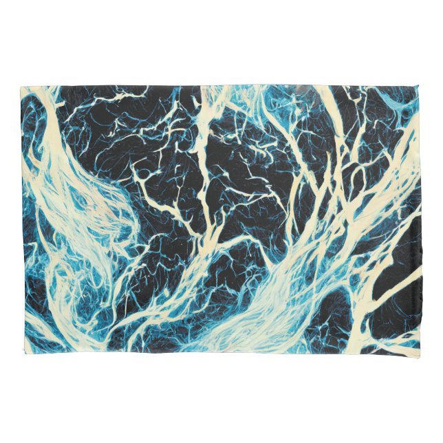 Blauer Gewitter-Blitz-Muster Kissenbezug (Vorderseite)