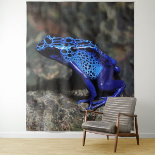 Blauer Gift-Dart-Frosch, heller Blaufrosch Wandteppich