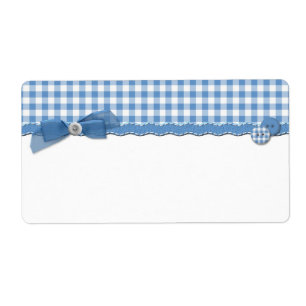 Blauer Gingham-Aufkleber