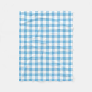 Blauer Gingham Fleecedecke