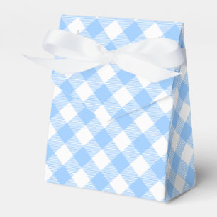 Blauer Gingham-karierter Geschenkschachtel