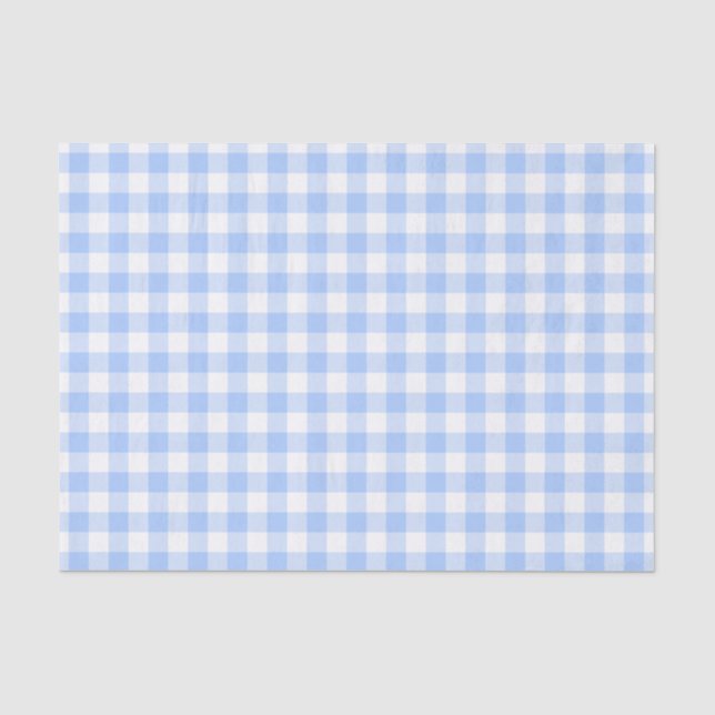 Blauer Gingham Seidenpapier (Vorderseite)