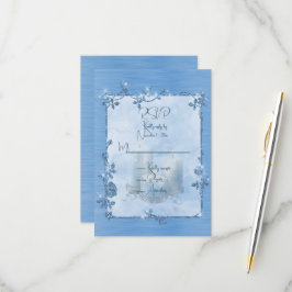 Blauer glänzender eleganter funkelnder Rahmen RSVP Karte