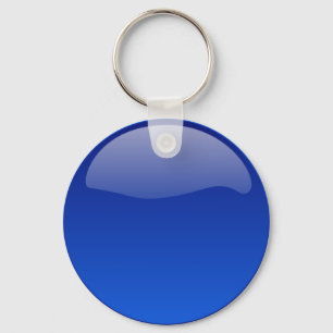 Blauer glänzender Knopfanhänger Schlüsselanhänger