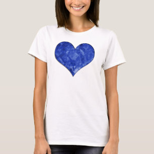 Blauer GlasherzBabydoll T-Shirt