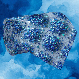 Blauer Glitter-Faux-Seide Luxus-Herrenausstattun Krawatte