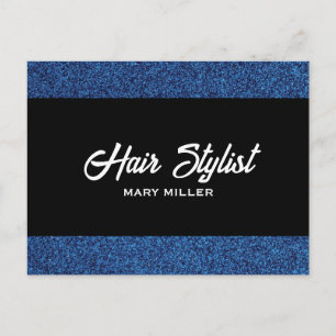 Blauer Glitter Friseur Moderne Schere Schwarz Postkarte