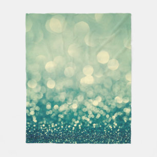 Blauer Glitter-Weihnachts-Abstrakt Fleecedecke
