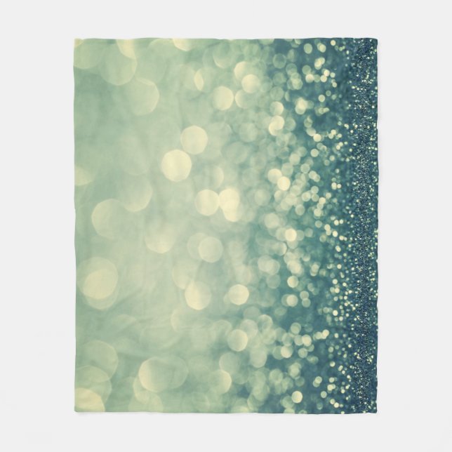 Blauer Glitter: Weihnachts-Abstrakt Fleecedecke (Vorderseite)