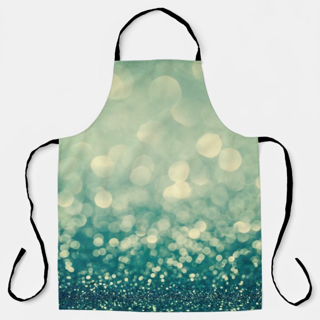 Blauer Glitter Weihnachtsabstrakt Schürze (Vorderseite)