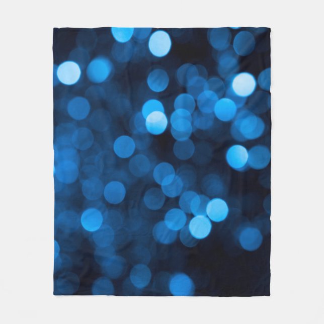 Blauer Glitzer-Bokefarben-Texturleuchten Fleecedecke (Vorderseite)