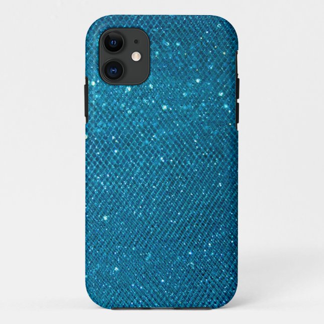 Blauer Glitzer Case-Mate iPhone Hülle (Rückseite)