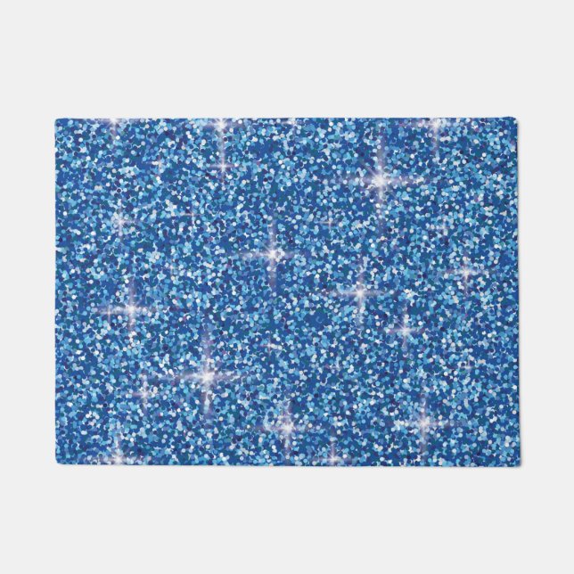 Blauer Glitzer Fußmatte (Vorderseite)