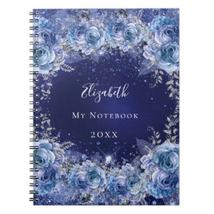 Blauer Glitzer glamourös Notizblock