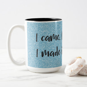 Blauer Glitzer ich machte es zu einem fruchtbaren  Zweifarbige Tasse