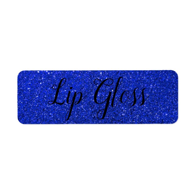 Blauer Glitzer Lipgloss-Etikett (Vorne)