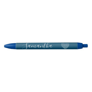 Blauer Glitzer Personalisierter Name Kugelschreiber