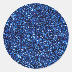 Blauer Glitzer Runder Aufkleber