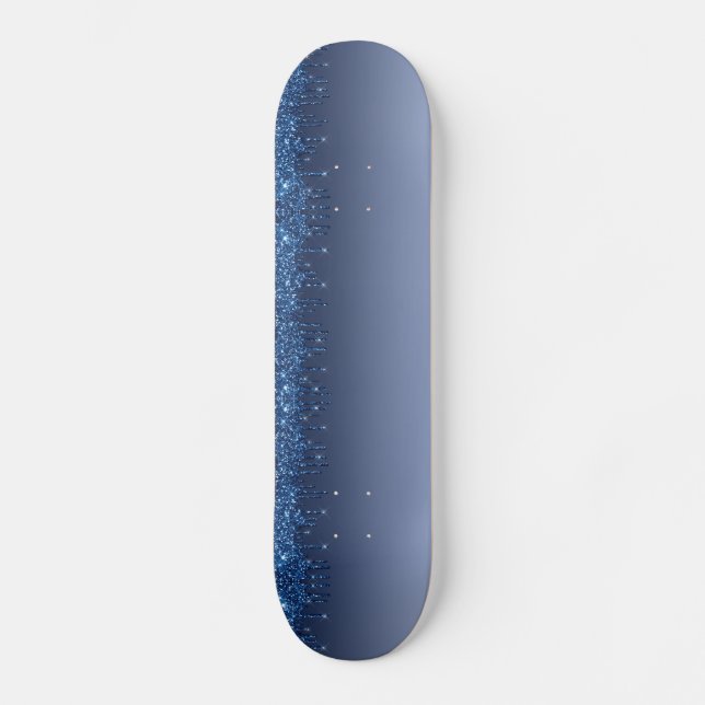 Blauer Glitzer Skateboard (Vorderseite)
