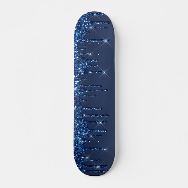 Blauer Glitzer Skateboard (Vorne)