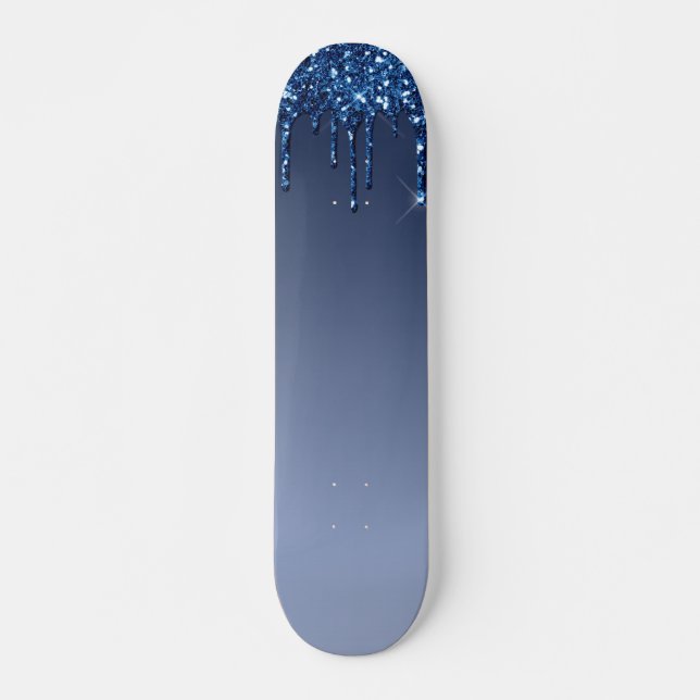Blauer Glitzer Skateboard (Vorne)