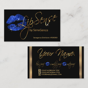 Blauer Glitzer und Gold Visitenkarte