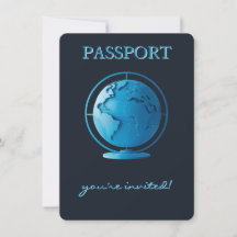 Blauer Globus Reisepass Baby Shower