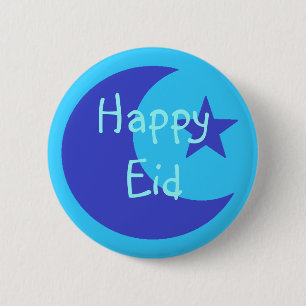 Blauer glücklicher Eid Knopf Button