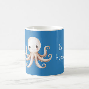 Blauer glücklicher Oktopus Kaffeetasse