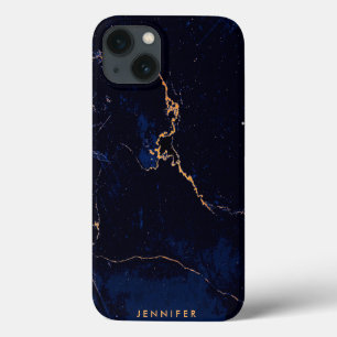 Blauer goldener Marmor Case-Mate iPhone Hülle
